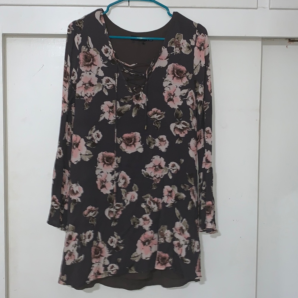 Brown floral dress